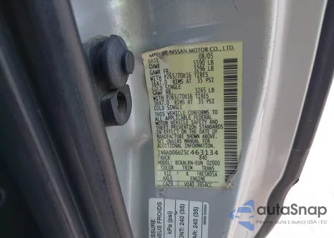 2013 Nissan Frontier Sv z USA, uszkodzony, nr VIN 1N6AD0CUXDN763835